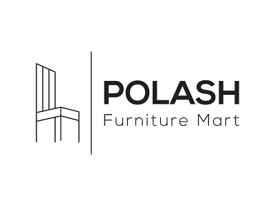 Polash Furniture Mart Logo branding furniture illustration line art logo lineart logo mordern logo wooden
