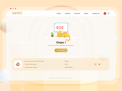 UI UX Website Design 2021 - 404 Page