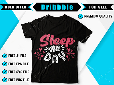 Sleep all day clothes clothing concept cool creative creative design design fashion font graphic lettering t shirt art t shirt design t shirt designer typography