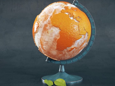 Orange globe 3d 3d animation 3danimation cinema4d design fruit houdini maya motiondesign motiongraphics orange weird