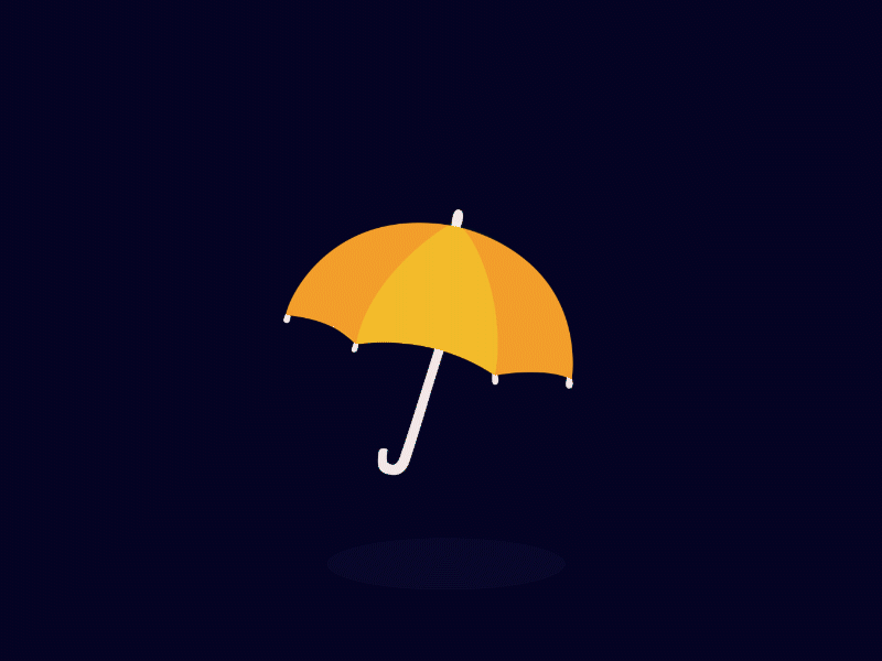 Rain and Umbrella 2danimation aftereffects animation illustraion motiongraphics rain umbrella