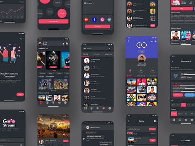 Gaming and Streaming app concept clean ui concept dark ui design exploration gaming app interface minimal mobile app mobile ui streaming app ui ui design ux