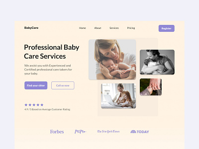 Babycare website concept clean ui concept interface minimal ui ui design ux webdesign website