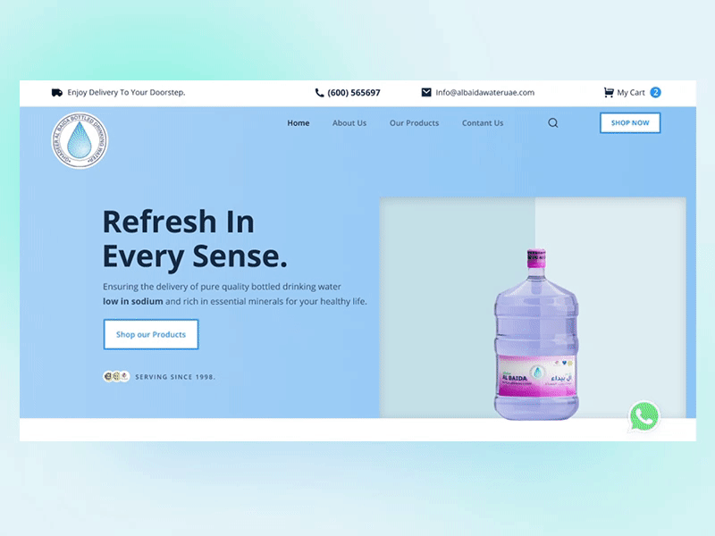 Bottled water delivery website clean ui minimal ui ui design ux website