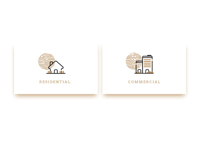 residential vs. commercial icons buildings button buttons commercial cta button iconography icons illustration line linework residential ui vector