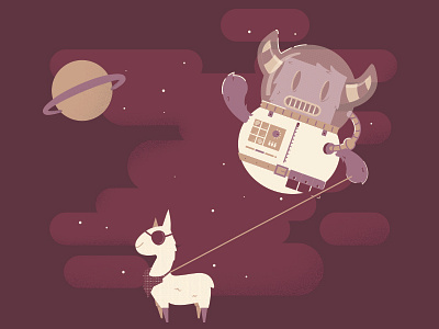 Pirate Llama character illustration llama monster pirate space