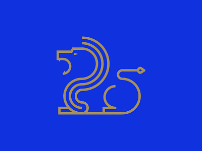 Lion blue circle curve fierce icon illustration line lion logo roar royal vector