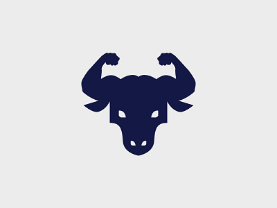 bull bull flex gym icon logo muscle personal trainer physique strong trainer
