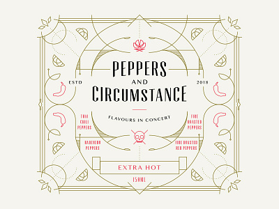 Peppers and Circumstance ampersand and c circumstance hot hot sauce label p peppers spicy