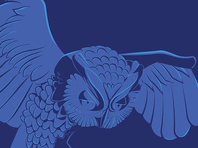 Owl Statue blue fly hoot hoot horned owl illustration owl statue vector wings