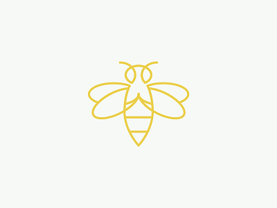 Buzz bee bug bumble bee buzz fly gold icon insect line logo minimal wings yellow