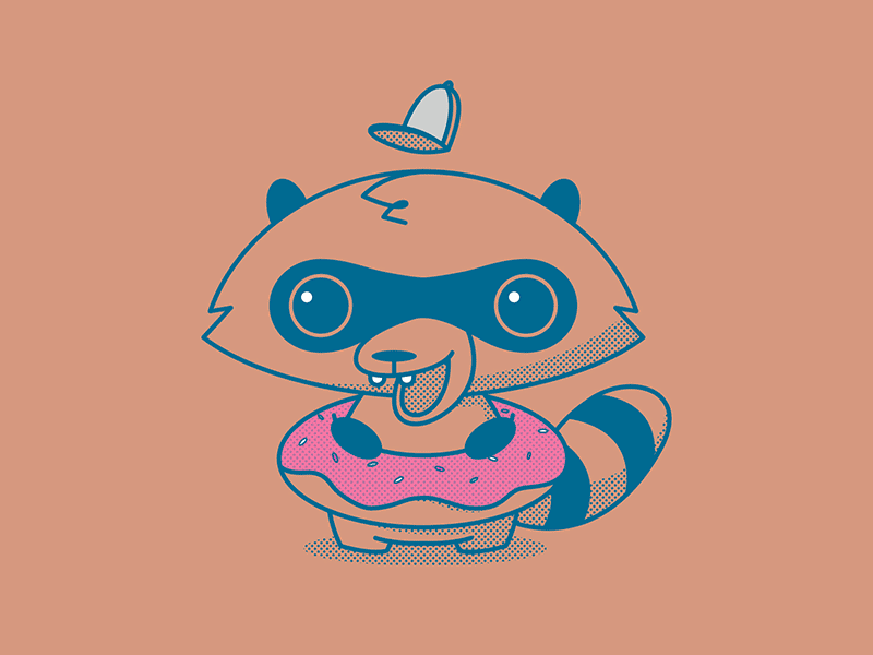 TO Trash Panda canada donut doughnut halftone illustration illustrator raccoon sprinkles toronto trash panda vector
