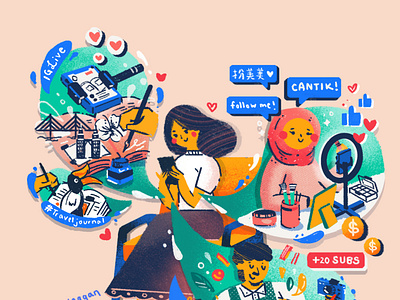 Digital Life in Malaysia (AliPay x Yi Qing) alipay campaign design ecommerce illustration ladieswhoart malaysia socialmedia southeastasia womenwhodesign