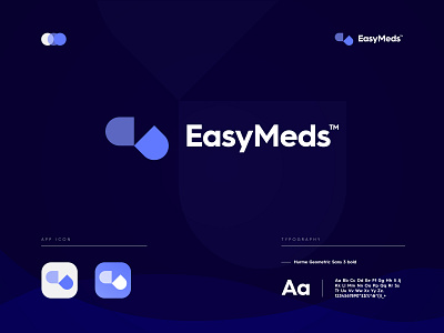 EasyMeds Logo Branding app app icon app icon logo app logo brand brand identity design branding graphic design health app logo icon logo logo design logos medicine logo