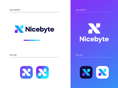 Nicebyte - logo Branding app icon app logo brand identity brand identity design branding graphic design logo logo design logos minimal modern logo n n logo