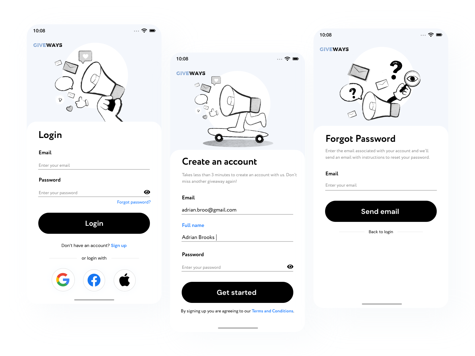 Daily UI #001 - Sign up Mobile screen by UI Adrian (Adrian Kuleszo) on ...