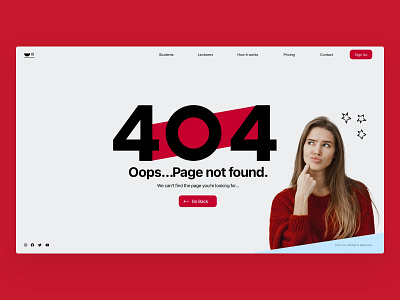 Daily UI - 404 Page 404 404 page app blank state brand design brand identity branding design empty state home red ui ui design ux web design webdesign website website design