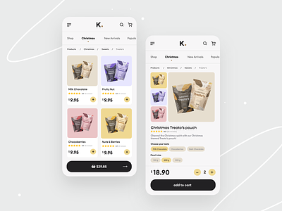 Collection Page & Product Page - Gift Shop app clean clean ui collection page design e commerce shop ecommerce minimal mobile app modern online shop product page shop shopify store ui ux webflow website woocommerce