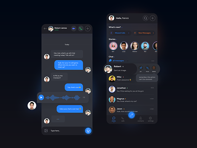 Messenger App - Dark UI