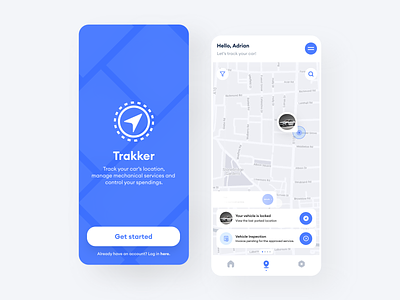 Location Tracker Mobile Car Tracking App - Daily UI #020 app design clean daily ui dailyui design interface ios location location tracker map minimal mobile app mobile design modern product design tracking tracking app ui uiux ux