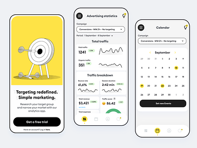 SaaS marketing mobile app concept - UI Design