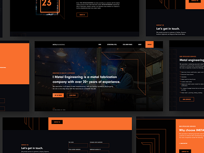 Metal Engineering live website project black brand identity branding clean design engineering landing page metal metal engineering minimal modern orange services ui ux visual identity web design webdesign website website design