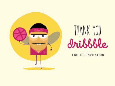 My First Shot. Thanks! basketball dribbble first fly invitation thank thanks yellow