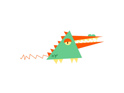 crocodile crocodile green illustrator nature orange triangle vector