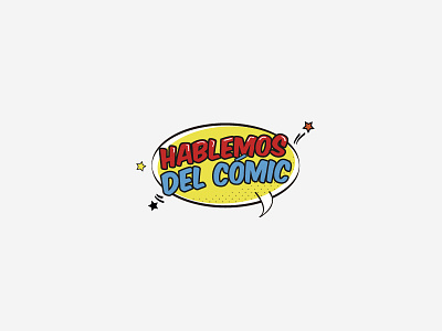 Logo Hablemos del Comic comic logo produccion red yelow