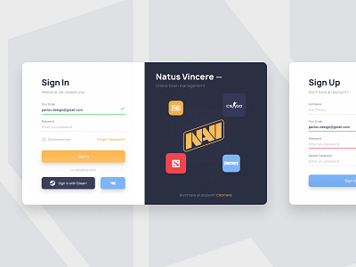 Freebie Sign in / Sign up account clear csgo design figma free games gaming login login form register sign in sign up ui uiux