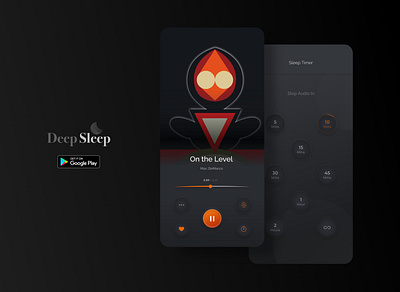 Deep Sleep app branding icon illustration logo minimal music app ui ux vector