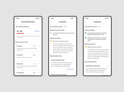 Financial freedom score app minimal ui ux