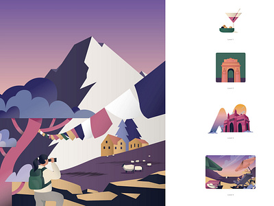 I love to travel app illustration tavel travel illustration ui vector