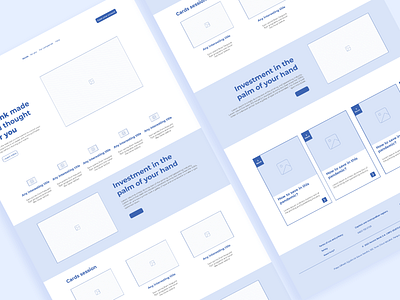 Wireframe for bank landing branding creative design interactive ui ux web