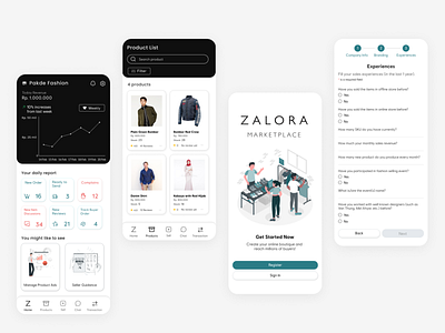 Zalora Marketplace Seller App - UI Exploration apps branding design exploration fashion graphic design illustration logo mobile portfolio seller ui ux visual design zalora