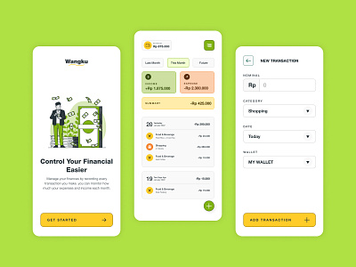 Wangku - Money Management App #1 financial financial app mobile app mobile app design mobile apps design money management ui design
