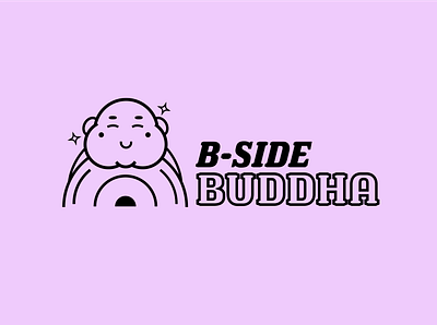 B-Side Buddha Logo branding buddha character design logo logo design logotype retro typeface vector art vector illustration vinyl