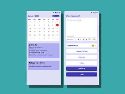 Digital Diary Mobile App app design design diary digital minimal mobile mobile app mobile ui ui user interface