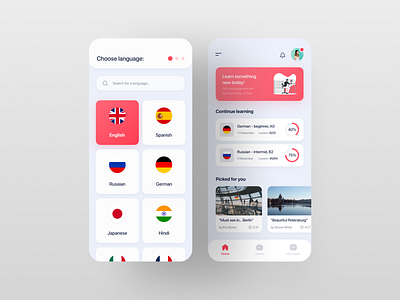 Learn languages UI