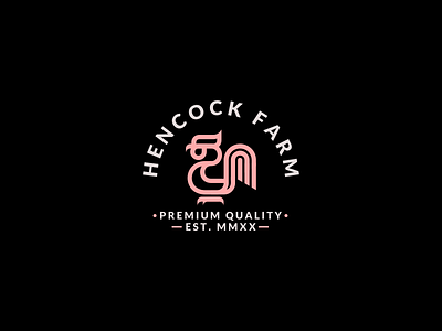 HENCOCK FARM Monogram Vintage Logo chicken logo emblem logo farm logo logo agency vintage logo