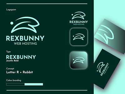 Rexbunny Modern Monogram Logo Design app logo letter r logo logo agency rabbit logo web logo