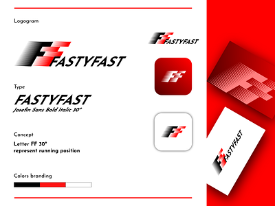 FastyFast Lettermark Logo Design For Shipping Company app logo letter f logo design logo agency shipping company logo