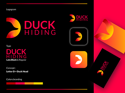 Modern Gradient Colors Logo Design of Letter D + Duck app logo awesome logo duck logo gradient colors logo letter d logo logo agency web logo