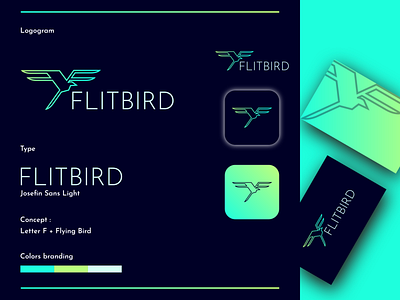 Flitbird Outlined Modern Logo Design branding flying bird logo graphic design logo agency