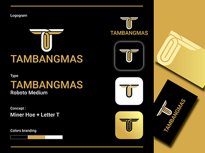 Tambangmas Logo Design app logo awesome logo gold mining gold store letter t logo logo agency mining logo monogram logo web design
