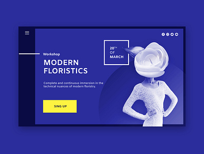 Home page for workshop floristic home page key visual typogaphy web web design