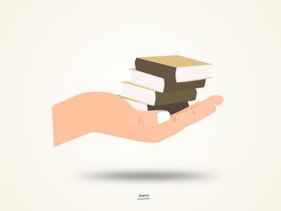 Hand with books