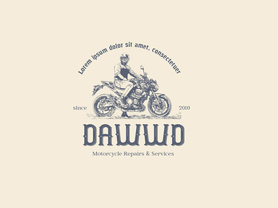 DAWWD logo branding classic concept design icon illustration logo logo design logoconcept mechanic motorcycle vector vintage