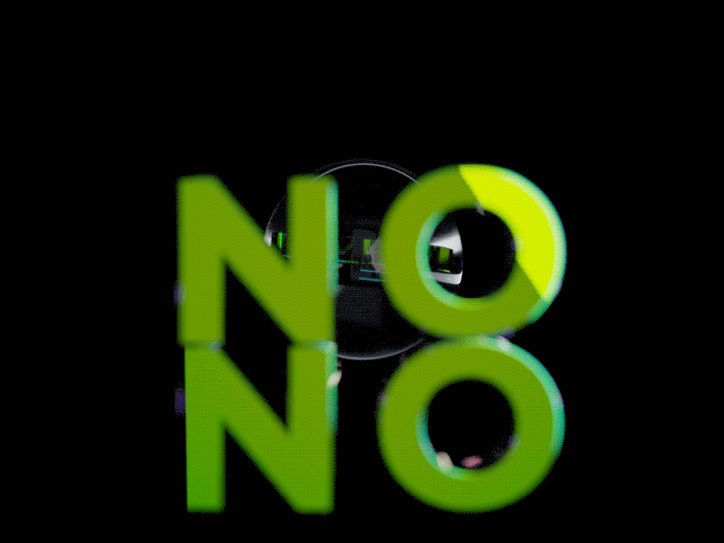 NO < YES 3d 3d animation 3d art abstract animation blender dark mode design holographic iridescence iridescent logo minimal no physics render simulation typography yes