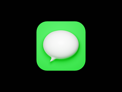 Messages icon for MacOS Big Sur 3d icon 3d icons apple big sur blender green icon icon design imessage ios ios14 macos macos big sur macos icon message neumorphic neumorphism skeumorphism skeuomorph skeuomorphic